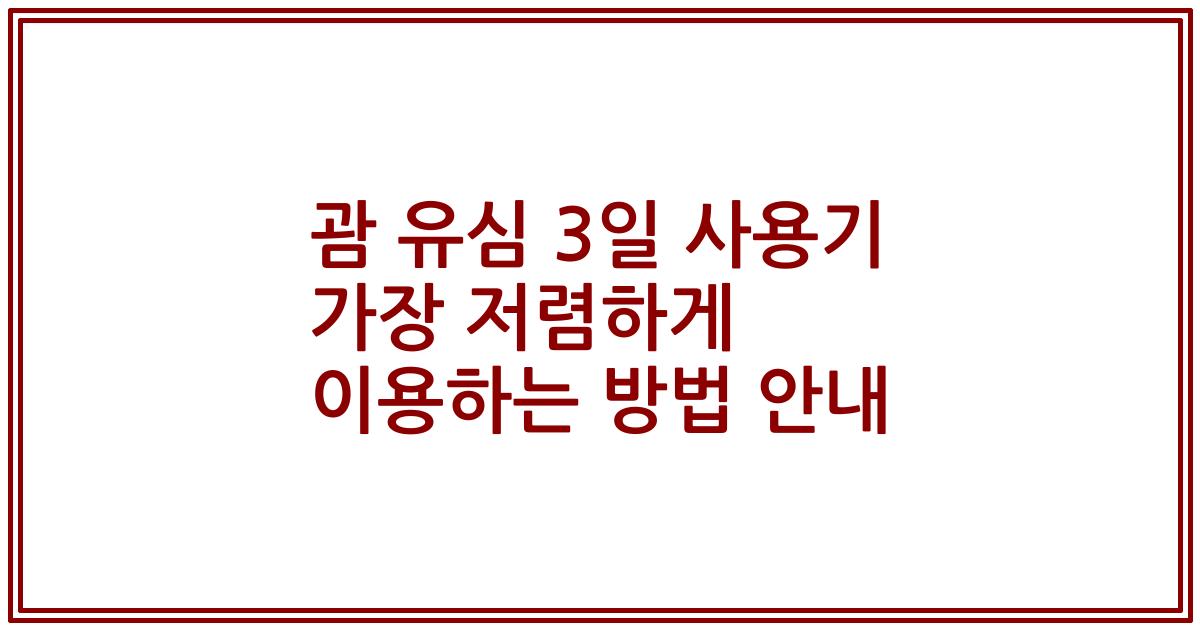 괌 유심 3일 사용기 가장 저렴하게 이용하는 방법 안내